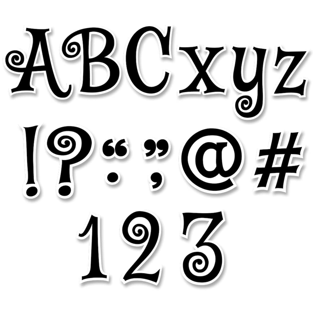 0303 CTP Creative Teaching Press Black 5 3D Uppercase Punch Out Letters 
